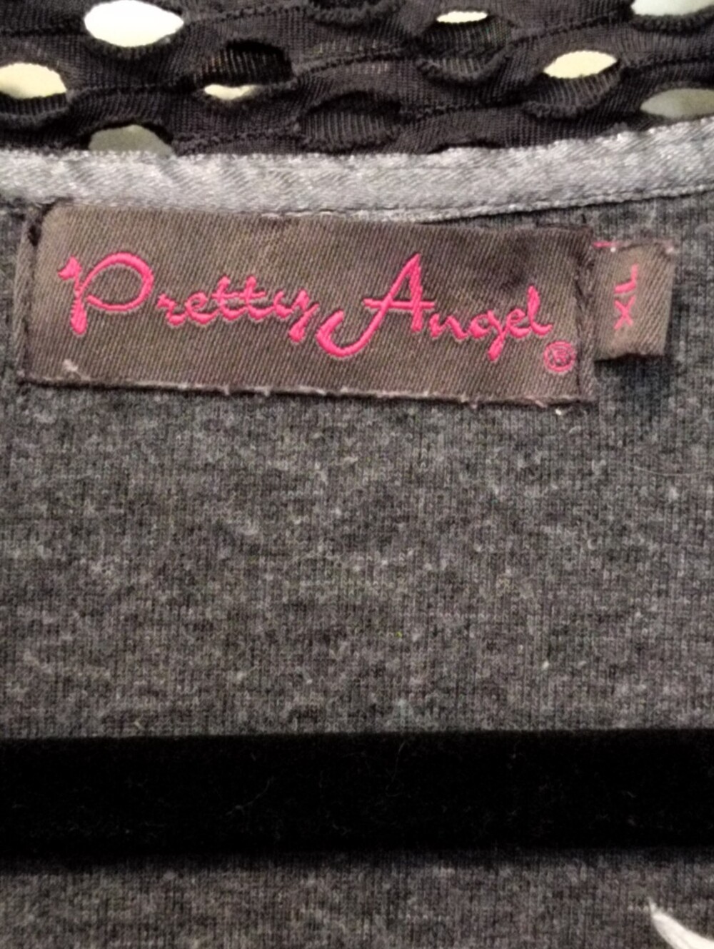 Pretty Angel Women's XL charcoal gray, distressed floral lace - Picture 2 of 8